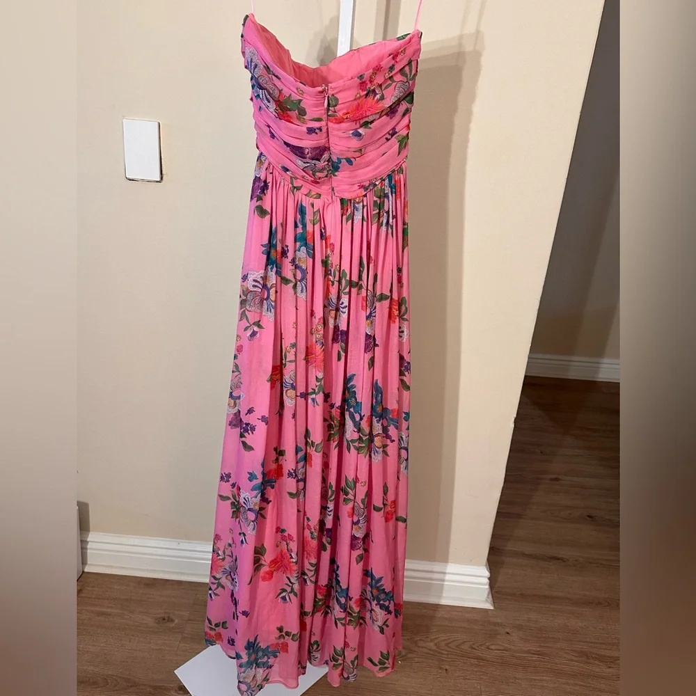 Sau Lee Camille Gown Strapless Pink Floral size 0 - Picture 7 of 7